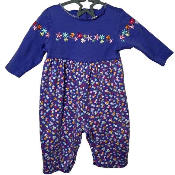 Vintage Gymboree Purple Floral Jumpsuit Y2K Size 6-12 Months Baby Girl - Picture 1 of 5